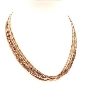 Multi-Strand Milor Italy Necklace Sterling Silver Multicolor Glistening Necklace